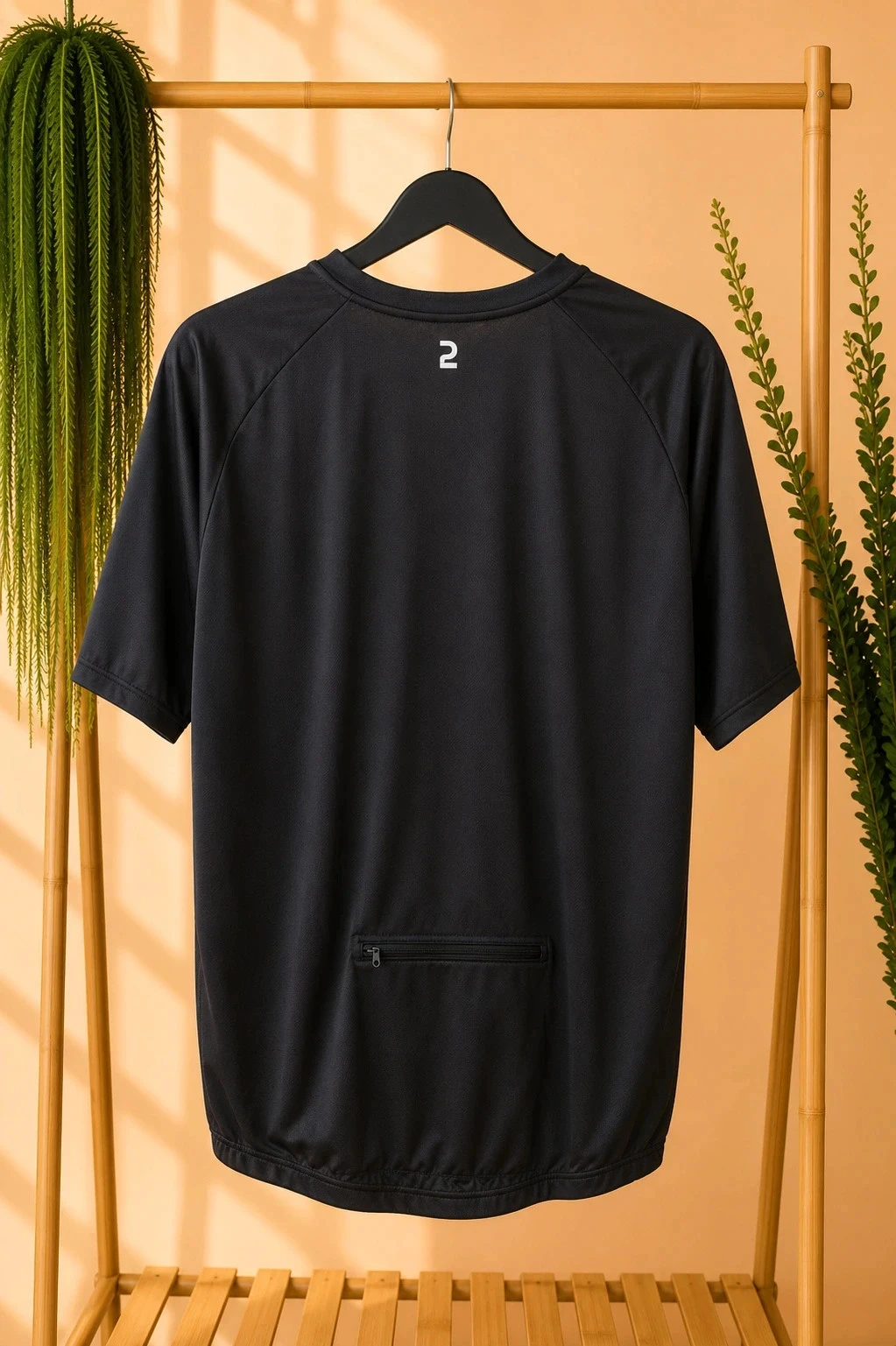 Triban Decathlon black short-sleeved bike jersey 2XL with zippered pocket – photo 2